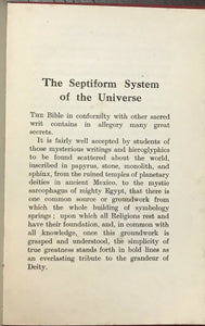 THE SEPTIFORM SYSTEM OF THE COSMOS - Alec Stuart, 1928 ASTROLOGY OCCULT STARS