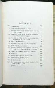 FUNERAL CUSTOMS - 1st 1926 - DEATH BURIAL MOURNING GRAVES RITES CEREMONIES