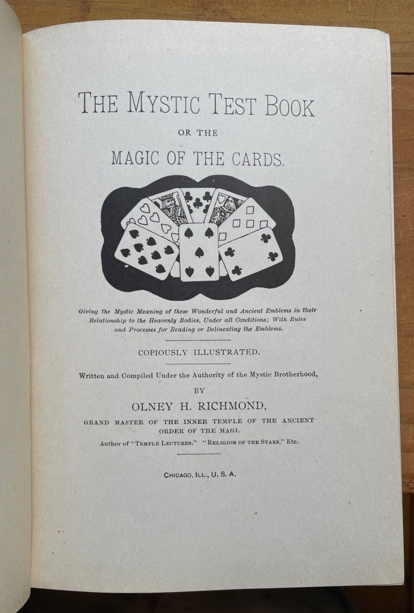 Books With Magic Testing 1919 MYSTIC TEST BOOK OR THE MAGIC OF THE CARDS - CARTOMANCY DIVINATIO ...