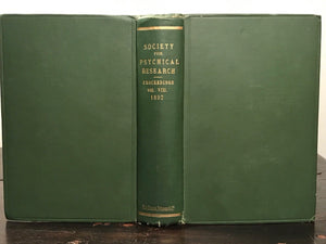 1892 - SOCIETY FOR PSYCHICAL RESEARCH - OCCULT SPIRITUALISM MAGIC GHOSTS PSYCHIC