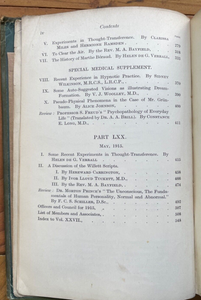 1914-15 SOCIETY FOR PSYCHICAL RESEARCH - SPIRIT TRANCE HYPNOSIS DREAMS AFTERLIFE