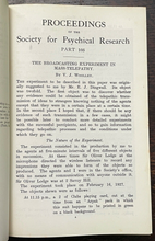 1928-29 SOCIETY FOR PSYCHICAL RESEARCH - OCCULT HYPNOSIS TELEPATHY GHOSTS SPRITS