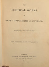 Henry Longfellow, COMPLETE POETICAL WORKS, 1871 Morrocan Gilt Boards ILLUSTRATED