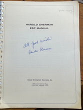 SIGNED - ESP MANUAL - H. Sherman, 1st 1972 - PSYCHIC RESEARCH TELEPATHY OCCULT