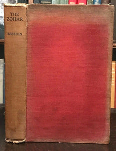 ZOHAR IN MOSLEM AND CHRISTIAN SPAIN - Bension, 1st 1932 JEWISH MYSTICISM SIGNED