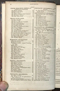 HOW TO AMUSE AN EVENING PARTY - Dick & Fitzgerald, 1st 1869 - GAMES MAGIC TRICKS