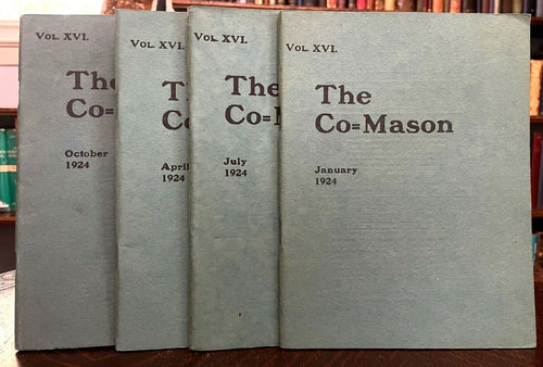 THE CO=MASON Journal, 4 ISSUES - 1st 1924 MEN WOMEN FREEMASONRY MASONIC EQUALITY