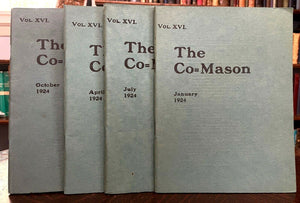 THE CO=MASON Journal, 4 ISSUES - 1st 1924 MEN WOMEN FREEMASONRY MASONIC EQUALITY