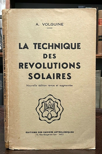 TECHNIQUE DES REVOLUTIONS SOLAIRES - 1946 ASTROLOGY ZODIAC DIVINATION HOUSES