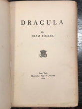 DRACULA by Bram Stoker - Early (6th) Edition, 1909 Doubleday - GOTHIC HORROR
