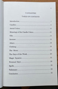 CANDLEFIRE: TECHNIQUE OF CANDLE BURNING - DeJong 1973 WITCHCRAFT GRIMOIRE MAGICK