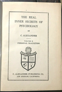 PERSONAL MAGNETISM - C. Alexander, 1st 1924 - OCCULT VISUALIZATION MANIFESTATION