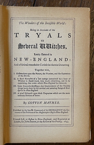 WONDERS OF THE INVISIBLE WORLD - Cotton Mather, 1st 1862 WITCHCRAFT WITCH TRIALS