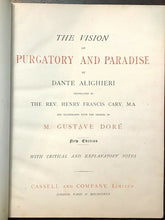 1880s PURGATORY & PARADISE, Gustave Dore - ANGELS DEMONS FOLIO 13.5", 2 Vols