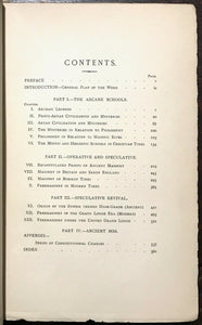 THE ARCANE SCHOOLS - John Yarker, 1st Ed 1909 - FREEMASONRY MYSTERIES OCCULT