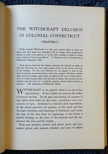 WITCHCRAFT DELUSION IN COLONIAL CONNECTICUT - Ltd Ed, 1969 - WITCHES PERSECUTION
