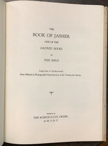 BOOK OF JASHER, SACRED BOOK OF THE BIBLE - 1965 ROSICRUCIAN AMORC MAGIC JEWS