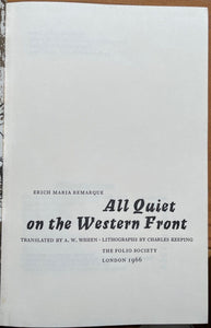 ALL QUIET ON THE WESTERN FRONT - Folio Society w/ Slipcase, 1966 - ILLUSTRATED