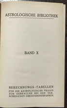 1920 ASTROLOGISCHE BIBLIOTHEK (ASTROLOGICAL LIBRARY), Vol X ASTROLOGY PREDICTION