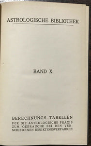 1920 ASTROLOGISCHE BIBLIOTHEK (ASTROLOGICAL LIBRARY), Vol X ASTROLOGY PREDICTION