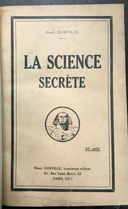 LA SCIENCE SECRETE - Durville, 1st 1923 OCCULT SECRET SOCIETIES in SNAKE BINDING