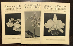 AMERICAN ORCHID SOCIETY BULLETIN, Original 1942 Issues (Lot of 7), JUNE-DEC