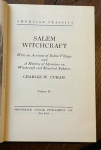 SALEM WITCHCRAFT - Upham, 1st 1966 - WITCHES SORCERY SATAN PERSECUTION TRIALS