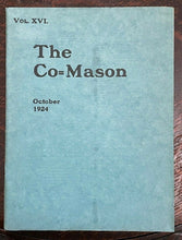 THE CO=MASON Journal - 1st, Oct 1924 - MEN WOMEN FREEMASONRY MASONIC MYSTERIES