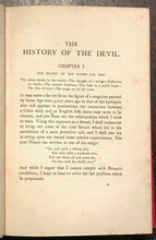 HISTORY OF THE DEVIL - 1st Ed, 1929 - HORNED GOD SATAN DEMONS EVIL PAGAN MAGICK