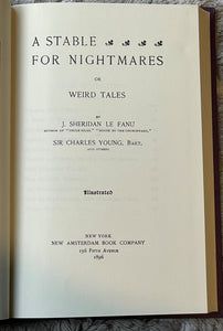 STABLE FOR NIGHTMARES OR WEIRD TALES - Arno Press, 1st 1976 OCCULT GHOST STORIES