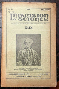 INITIATION & SCIENCE French OCCULT JOURNAL - Sept-Dec 1959 - ESOTERIC ALCHEMY
