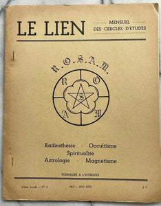 LE LIEN FRENCH OCCULT MAGAZINE - MAY-JUNE 1966 - ALCHEMY ASTROLOGY OCCULT MUSIC