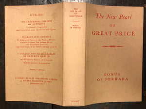 THE NEW PEARL OF GREAT PRICE - Bonus of Ferrara, A.E. Waite, Ltd Ed 1963 ALCHEMY