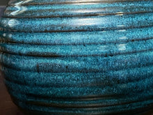 HARDING BLACK - GRAY BLUE GLAZE COIL GINGER JAR POTTERY - SIGNED - 7" Tall