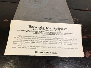 SCHOOLS FOR SPIRITS - Dr. E.M. Wood, 1st/1st, 1903 SPIRITUALISM THEOSOPHY GHOSTS