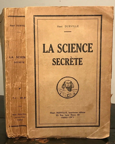LA SCIENCE SECRETE - Henri Durville - 1st Ed, 1923 - OCCULT, SECRET SOCIETIES