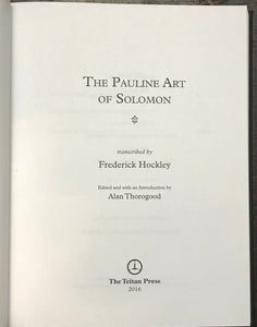 THE PAULINE ART OF SOLOMON - Ltd & SIGNED Ed, 2016 - HOCKLEY GOETIA MAGICK