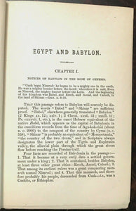 EGYPT AND BABYLON in SACRED PROFANE SOURCES - Rawlinson, 1st 1885 BIBLE HISTORY