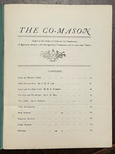 THE CO=MASON Journal, 4 ISSUES - 1st 1918 MEN WOMEN FREEMASONRY MASONIC EQUALITY