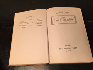 THE END OF THE AFFAIR by Graham Greene — First Ed., First Printing 1951 HC/DJ