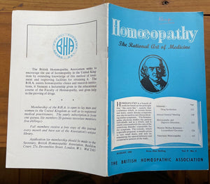 HOMOEOPATHY: BRITISH HOMOEOPATHIC ASSN - ALTERNATIVE NATURAL MEDICINE, Aug 1959