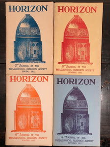 MANLY P. HALL - HORIZON JOURNAL - Full YEAR, 4 ISSUES, 1952 - PHILOSOPHY OCCULT