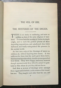 VEIL OF ISIS OR MYSTERIES OF THE DRUIDS - Reade, 1924 ANCIENT CELTS PAGAN RITES