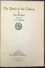 THE SPIRIT OF THE UNBORN - 1926 THEOSOPHY SPIRIT SOUL PROTECTIONS FOR INNOCENTS