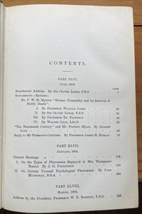 1903-1904 SOCIETY FOR PSYCHICAL RESEARCH - SPIRITS SPIRIT AUTOMATIC WRITING