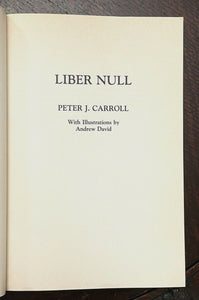 LIBER NULL & PSYCHONAUT - Carroll, 1st 1987 - CHAOS MAGICK RITUALS OCCULT