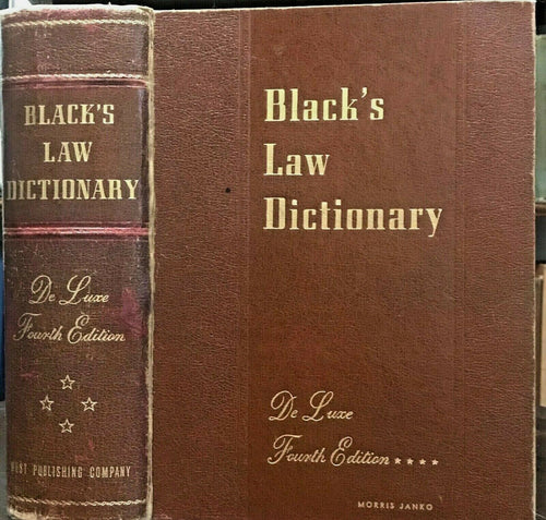 Vintage BLACK'S LAW DICTIONARY - 4th Edition, 1951