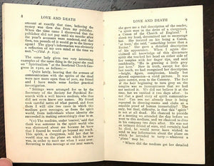 LOVE AND DEATH NOTES ON LIFE BEYOND THE GRAVE - 1st 1922 AFTERLIFE SPIRITS SOUL