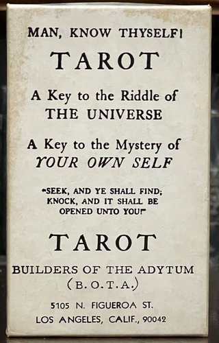 BUILDERS OF THE ADYTUM (B.O.T.A.) - UNUSED TAROT Cards, in ORIGINAL ORDER