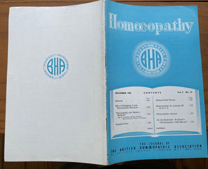 HOMOEOPATHY - BRITISH HOMOEOPATHIC ASSN - ALTERNATIVE NATURAL MEDICINE, Dec 1952